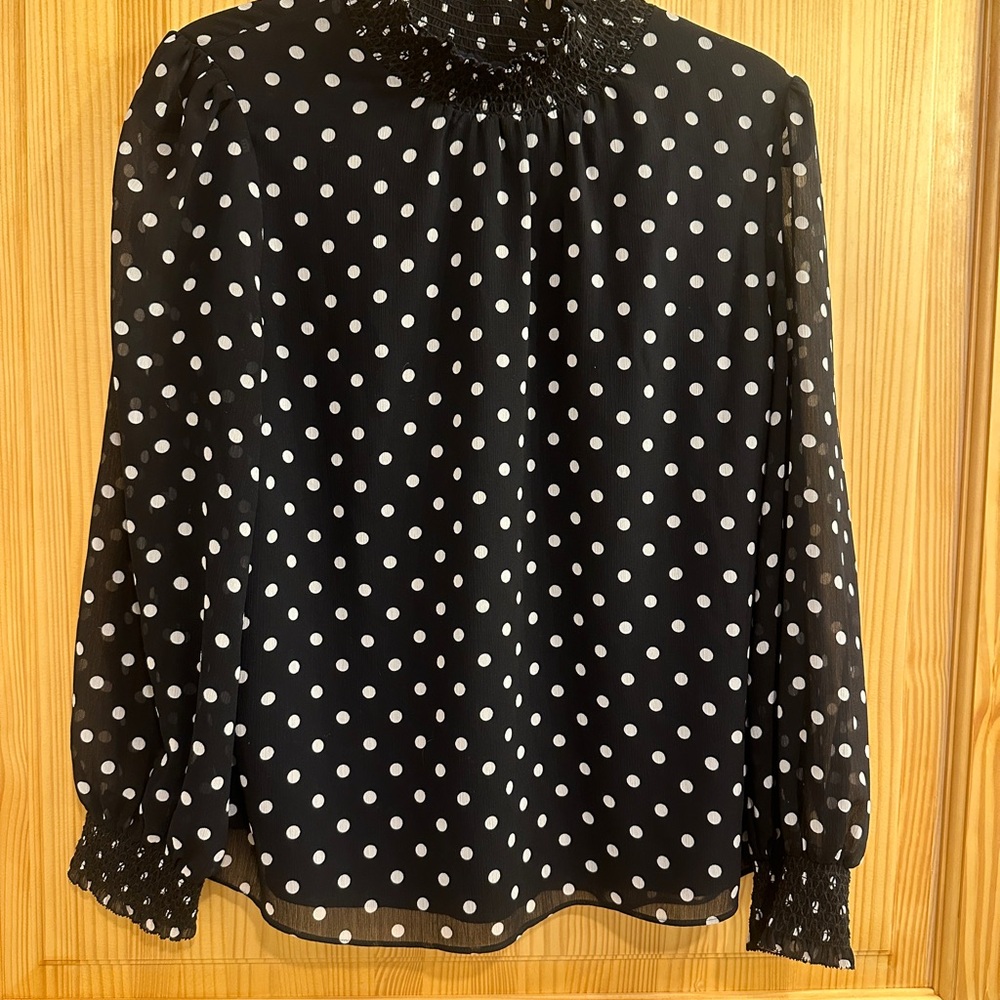 J. Crew Black and White Polka Dot Blouse
